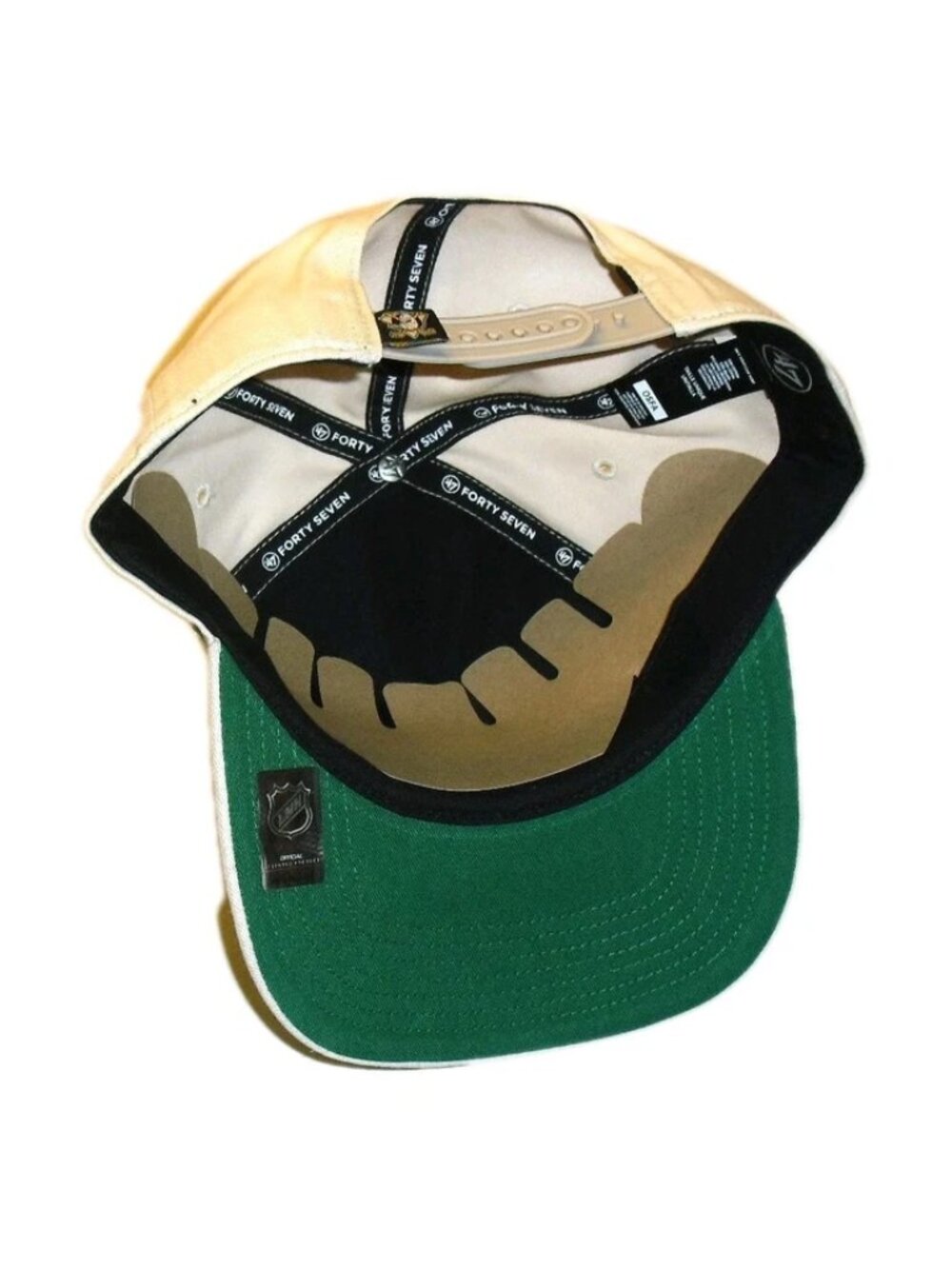 Anaheim Mighty Ducks Script Logo 47 brand Captain Style Mens Snapback hat New - Picture 2 of 4